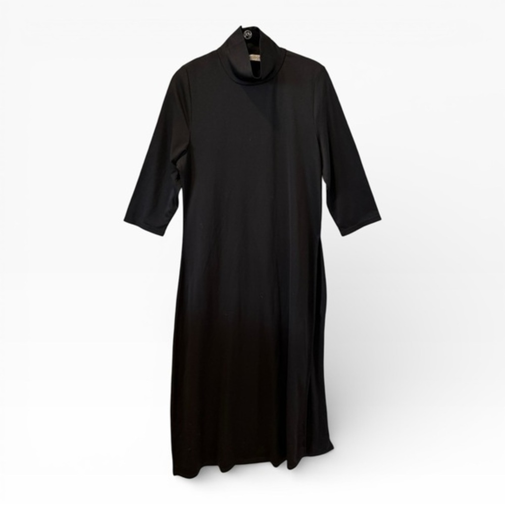 Misslook Black Mock Neck Tunic Dress Side - Size L
